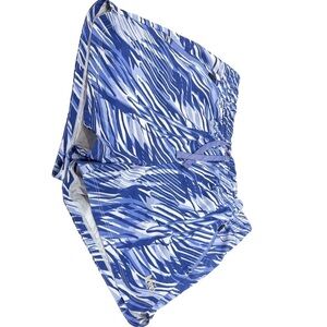REI Co-Op Kids Blue/White Swim Shorts  (14-16) Poly/Spandex With Drawstring EUC